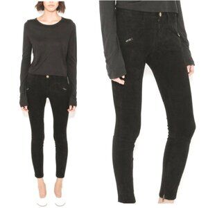 CURRENT ELLIOTT The Silverlake Skinny suede leather pants sz 26 ankle zips